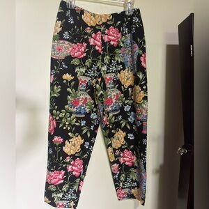 Talbots Floral & Vase Print Pants